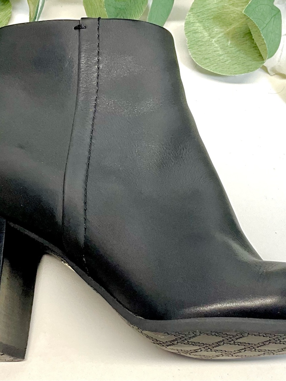 Vionic Black Leather Side-Zip Block Heel Ankle Boots - Picture 7 of 9